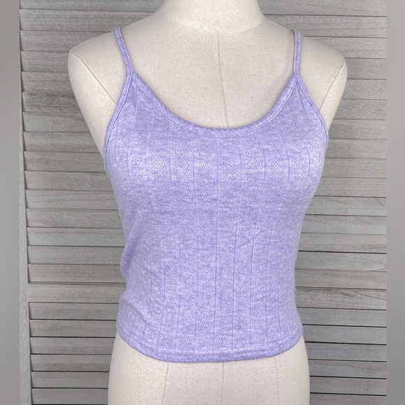 Primark Tops - PRIMARK Cropped Cami Top Perforated Heart Design Purple-Small